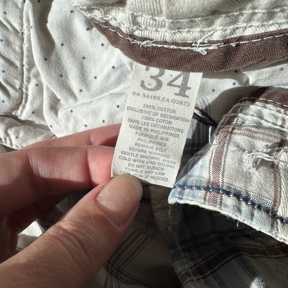 American Eagle Outfitters Longer Length Plaid Men’s Shorts Size 34 100% Cotton - Picture 7 of 7